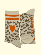 Socken - Beige orangenes Herz