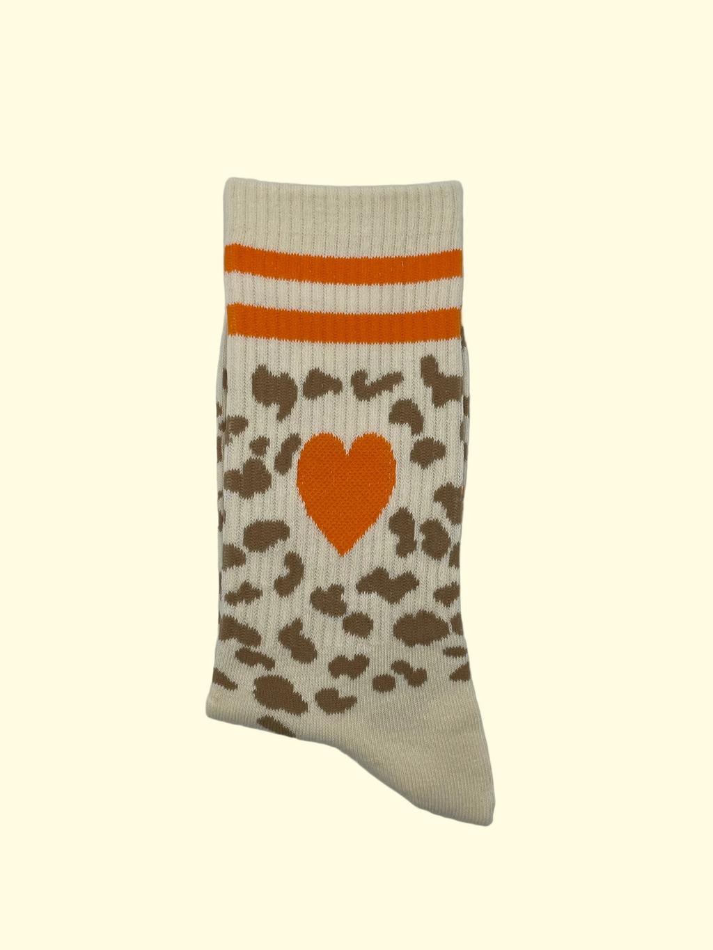 Socken - Beige orangenes Herz
