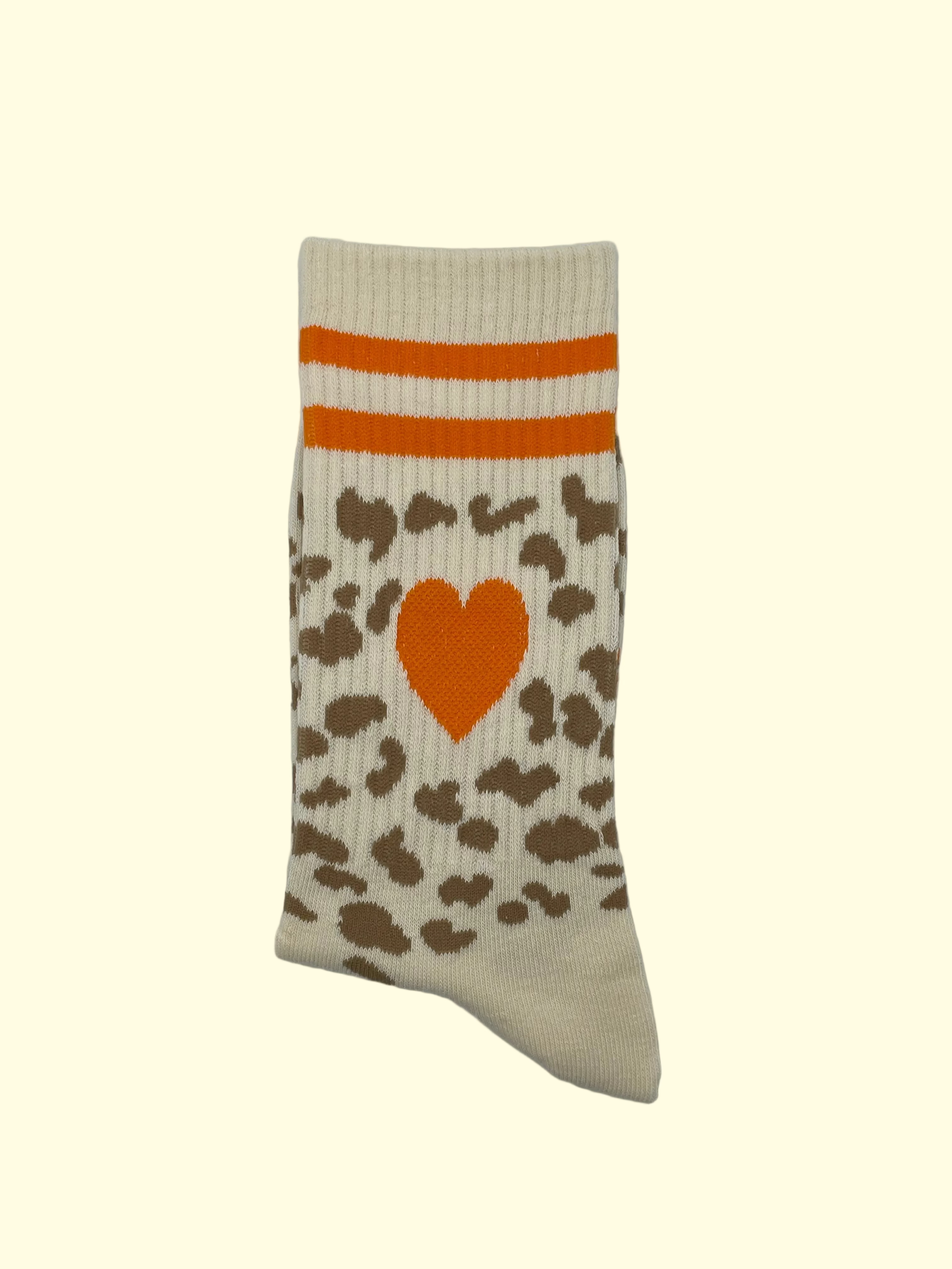 Socken - Beige orangenes Herz