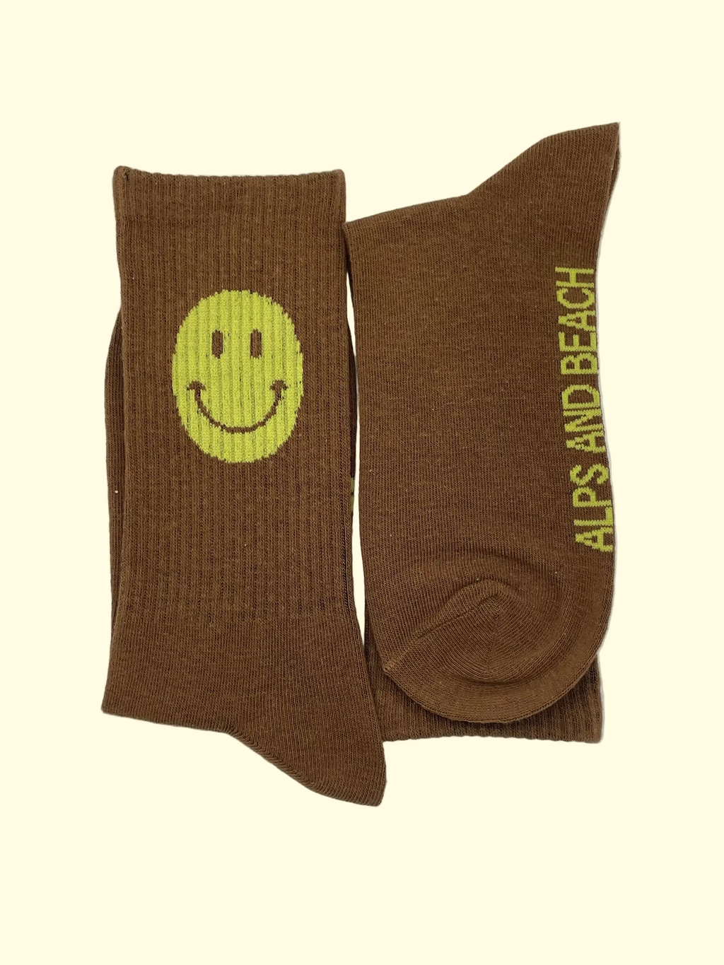 Socken -Braun Neon Smiley
