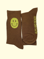Socken -Braun Neon Smiley