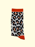 Socken - Leo weiß/orange