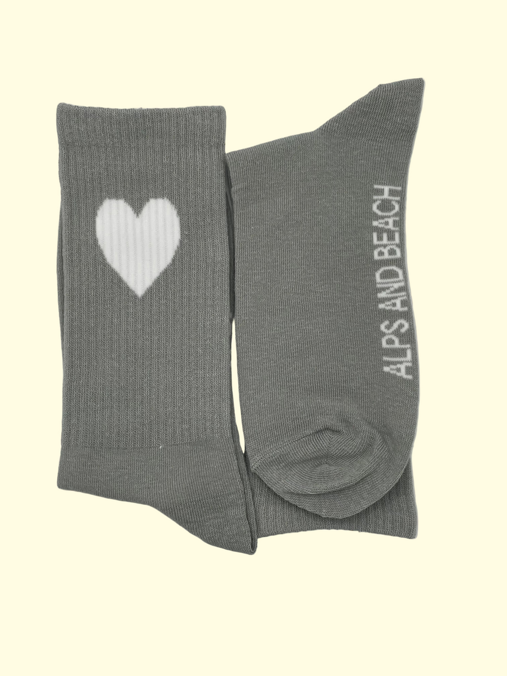 Socken -Grau weißes Herz
