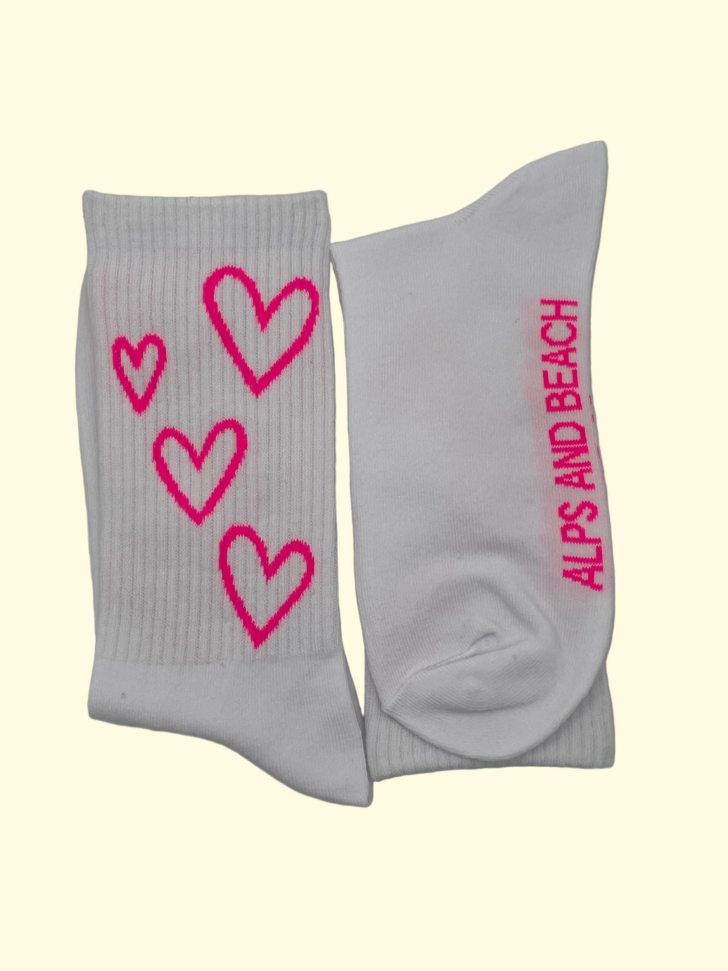 Socken - Weiß pinke Herzen