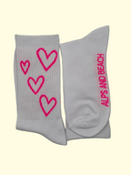 Socken - Weiß pinke Herzen