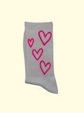 Socken - Weiß pinke Herzen