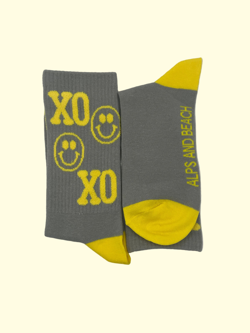 Socken - Grau gelb XOXO