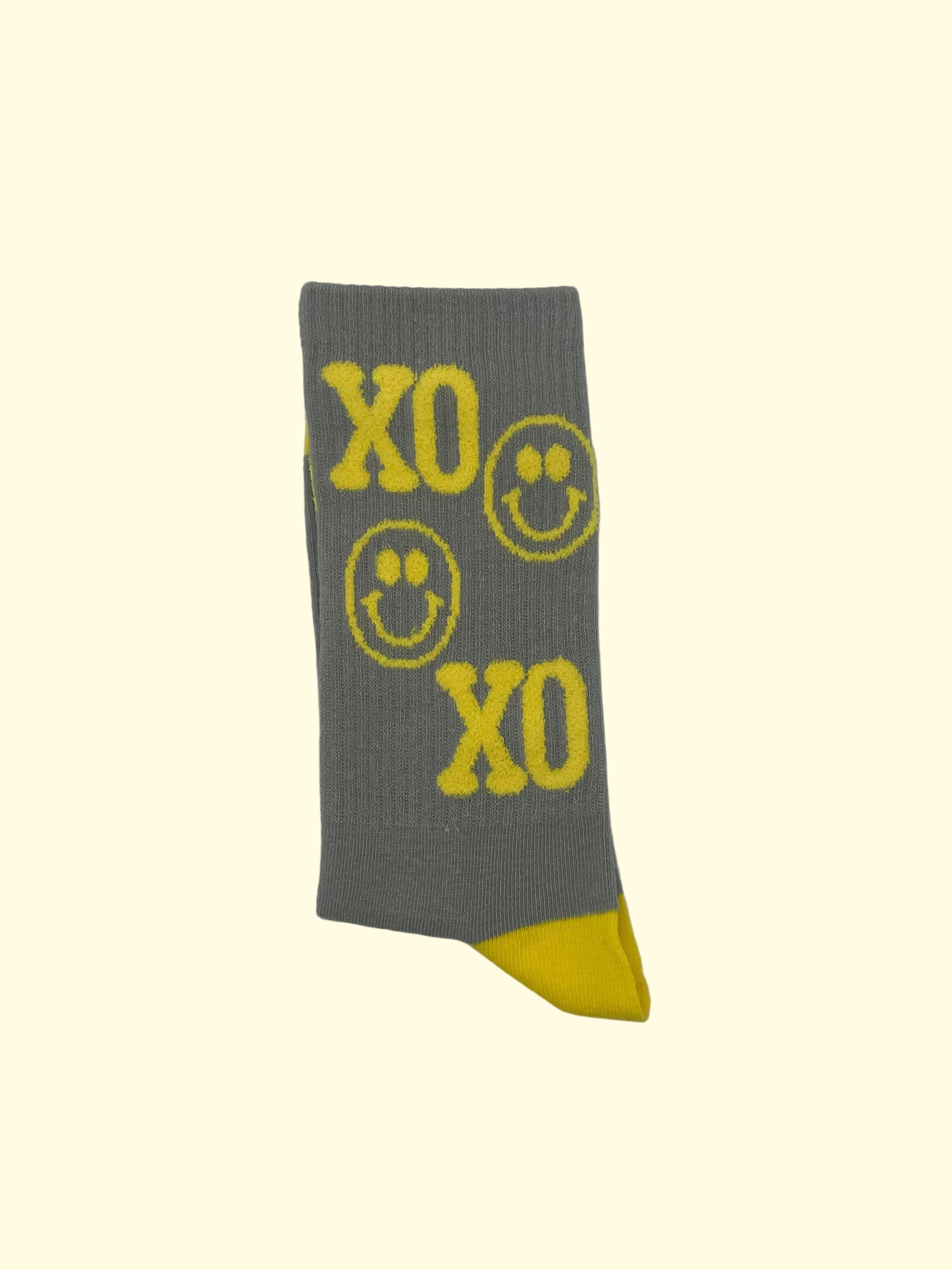 Socken - Grau gelb XOXO