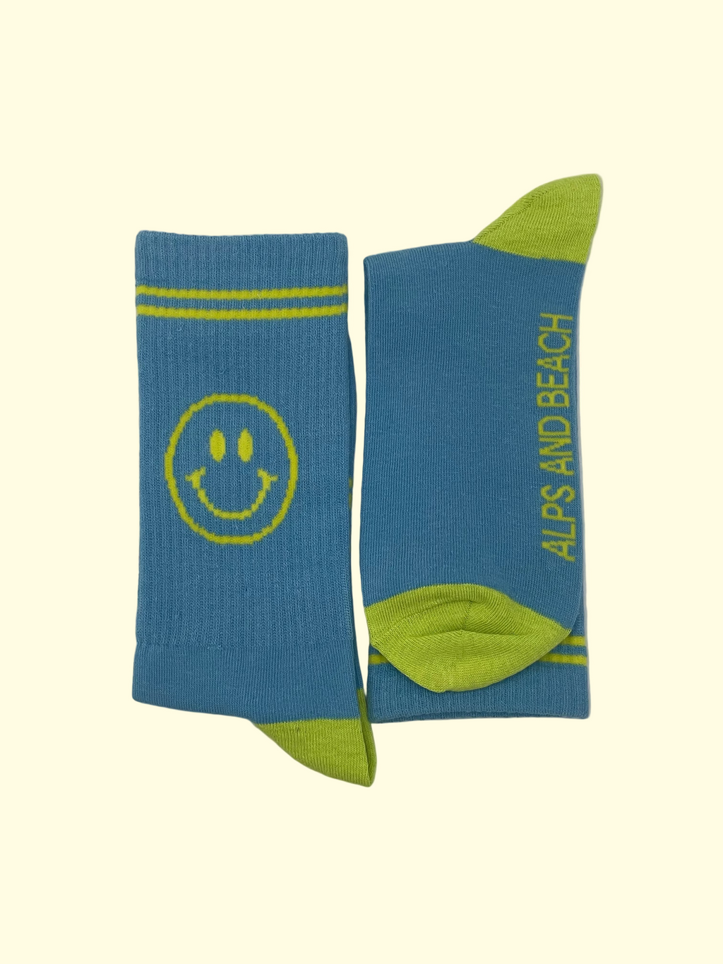 Socken - Blau Smiley gelb