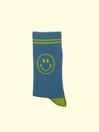 Socken - Blau Smiley gelb