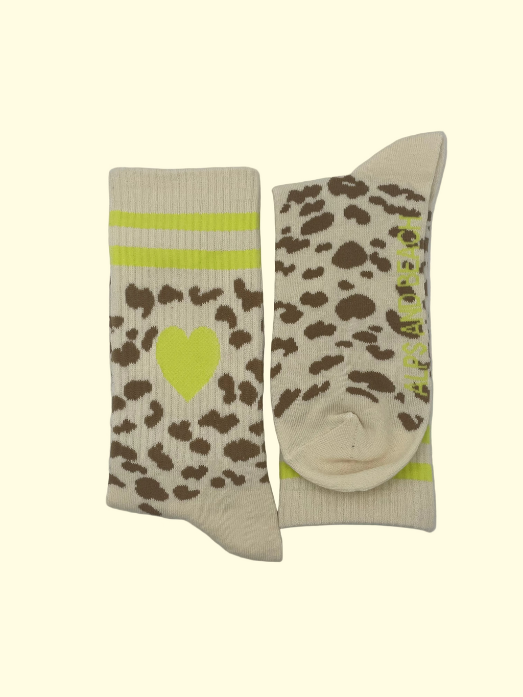 Socken - Beige gelbes Herz