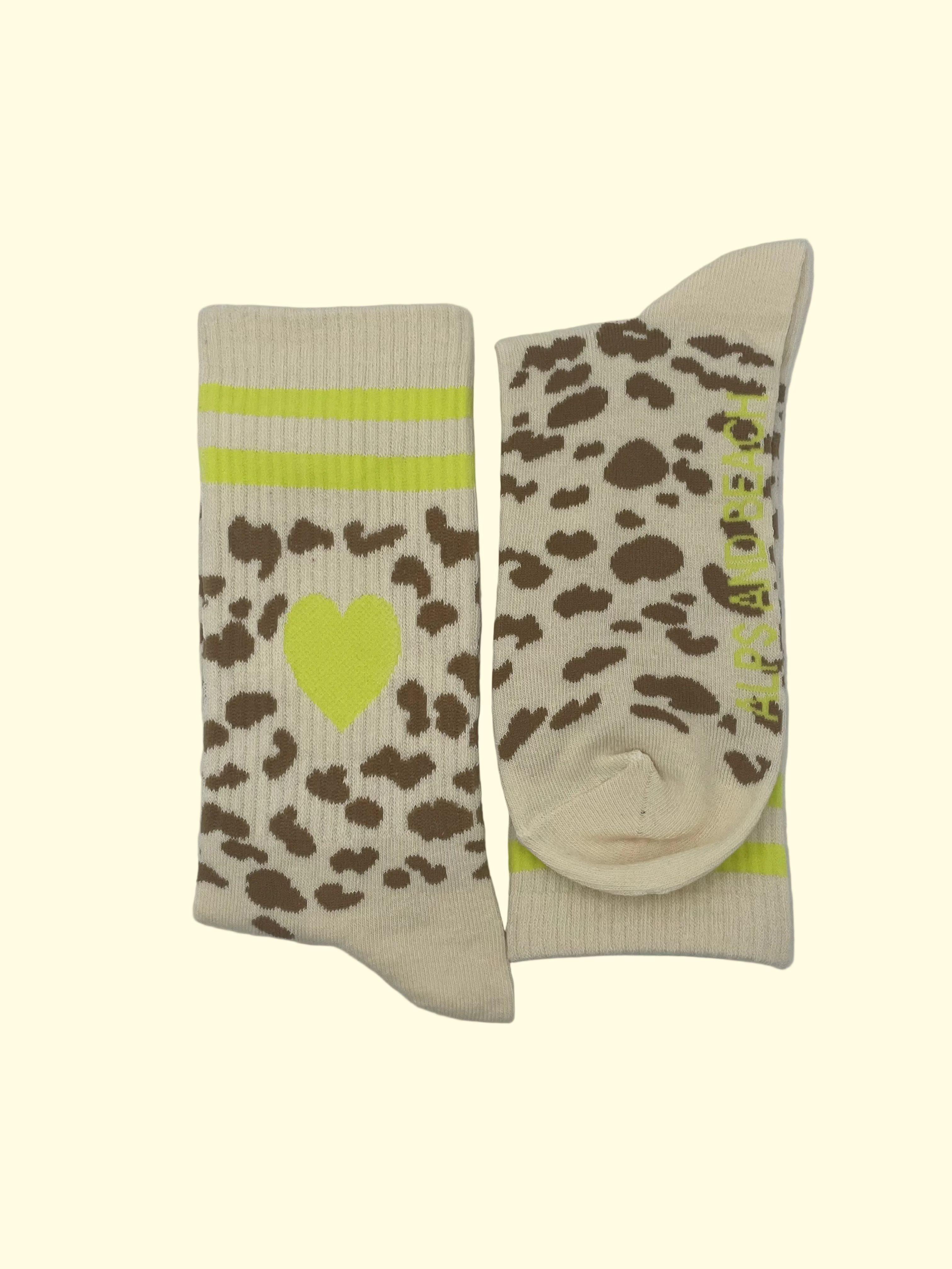 Socken - Beige gelbes Herz