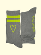 Socken -Grau gelbes Herz