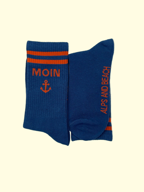 Kindersocken - Blau Moin in Orange