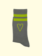 Socken -Grau gelbes Herz