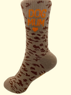 Socken - Beige Braun Dog Mum - orange