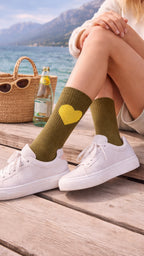 Socken - Herz gelb