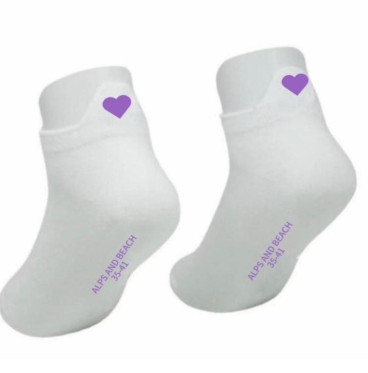 Socken - Sneaker lila Herz